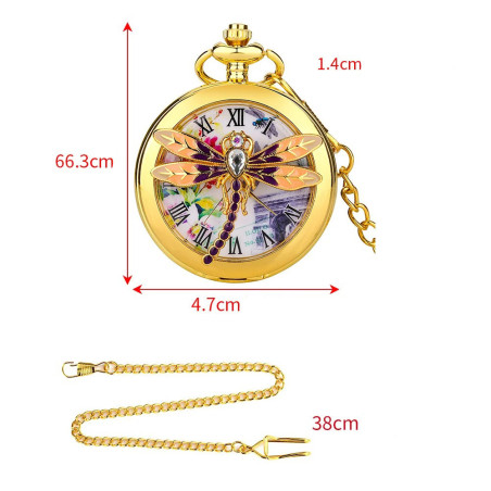 Dimensions Montre Libéllule Montre à Collier Libéllule à quartz - 2 couleurs au choix !