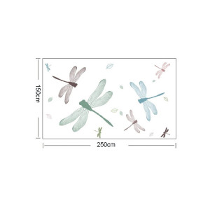 Dimensions Autocollants Muraux Vinyle Libellule - 60 cm x 90 xm - Lot de 2 pièces