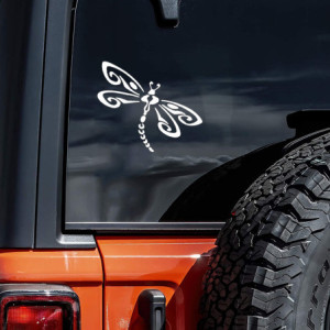 Autocollant Libellule pour Voiture couleur Blanc
