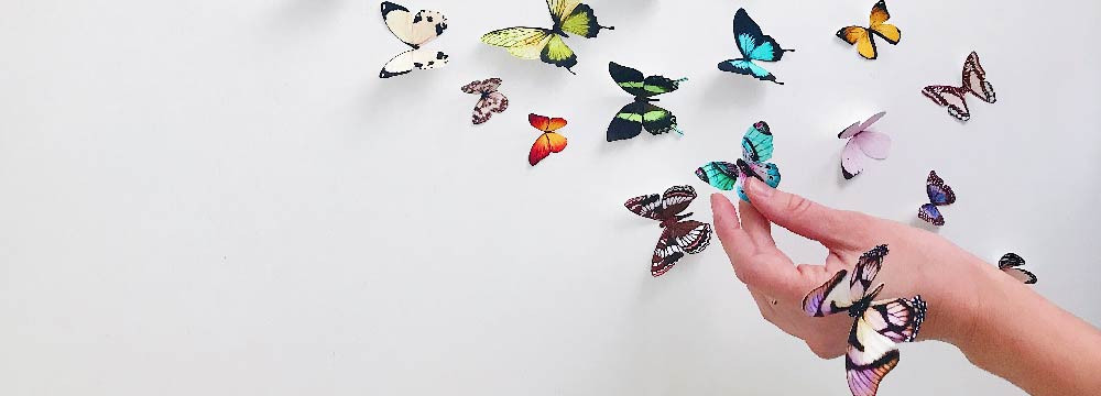Adesivo farfalla, sticker natura e deco da personalizzare